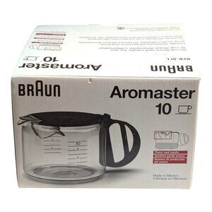 Braun Aromaster KFK 10 L Replacement 10 Cup Flavor Seal Carafe Glass Pot NEW